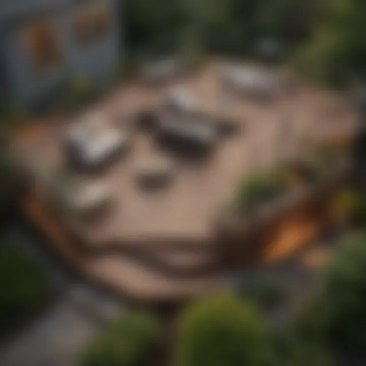 Artistic rendering of various deck designs and layouts