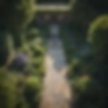 Aerial view of a beautifully designed garden
