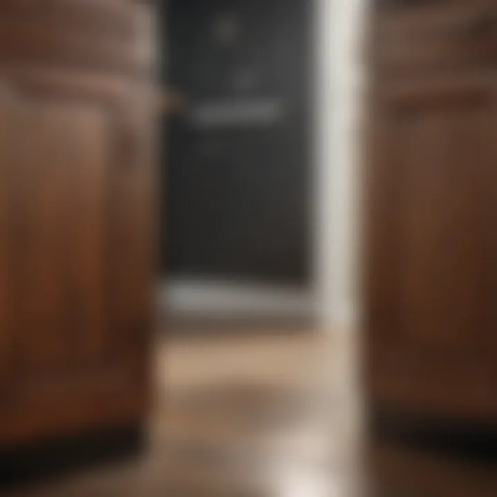 Before and after comparison of refinished cabinets