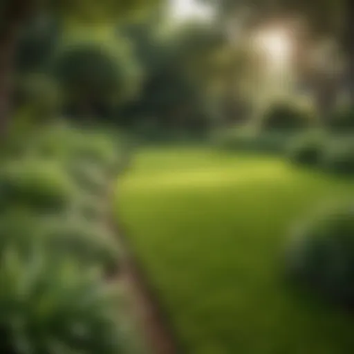 Lush green grass creating a serene outdoor space