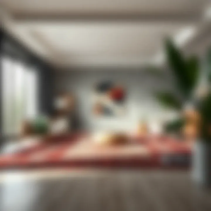 Aesthetic placement of rugs in various interior designs