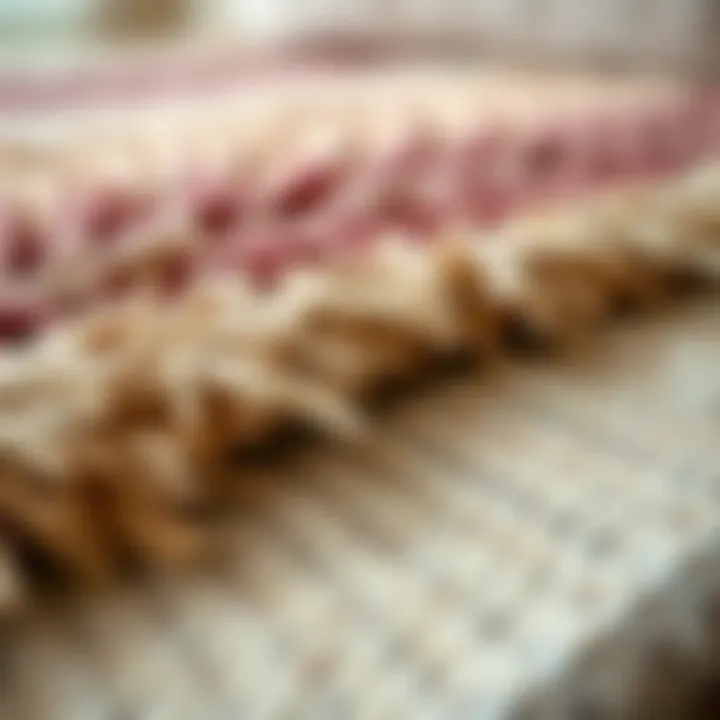 Close-up of different rug textures and materials