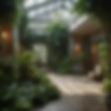 Lush Greenery Enhancing Atrium Aesthetics Charming atrium filled with lush greenery and plants