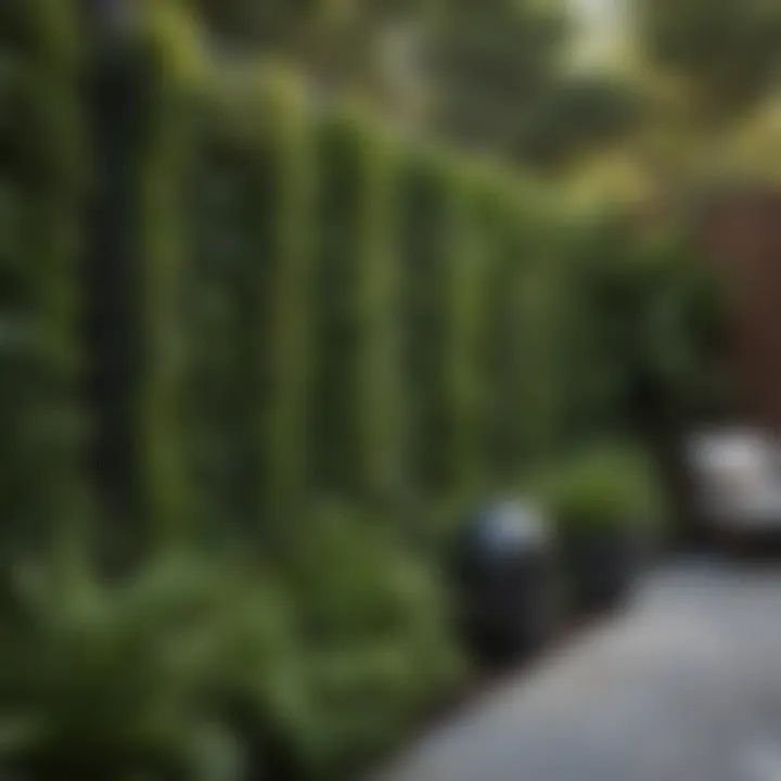 Lush greenery surrounding a modern privacy screen