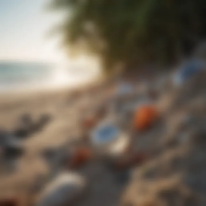 Close-up of natural materials used in beach decor