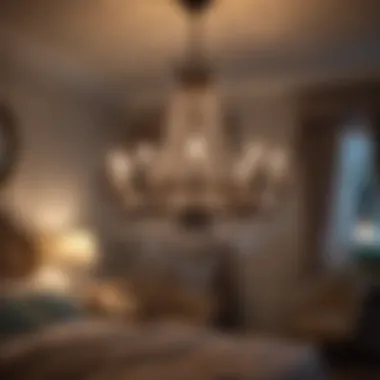 Vintage-Inspired Chandelier in Classic Bedroom Vintage-inspired chandelier adding charm to a classic bedroom