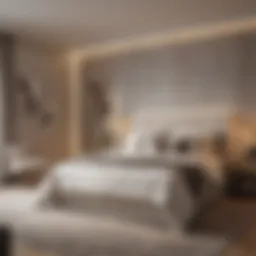 Elegant bedroom interior showcasing contemporary design elements