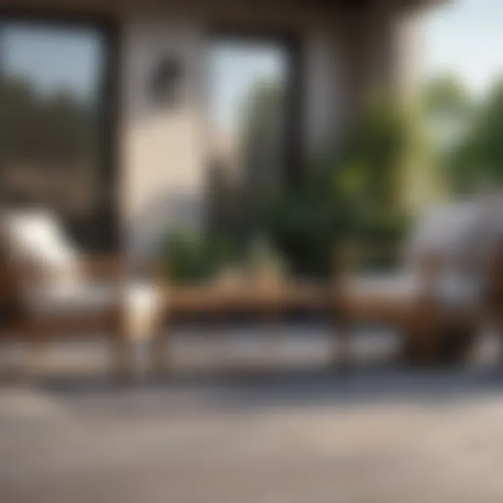 Stylish outdoor space featuring acacia wood patio furniture