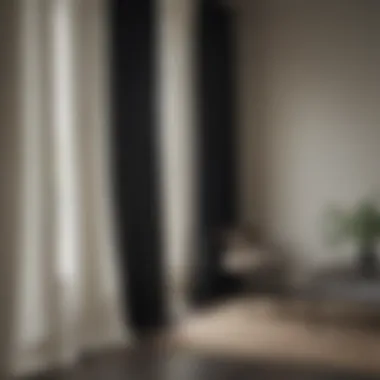 Enhancing Minimalistic Decor Stylish black and off-white curtains enhancing a minimalistic decor