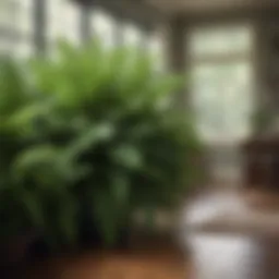 Lush Boston ferns in a vibrant indoor setting