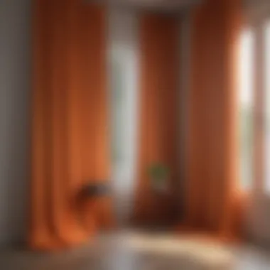 Bright curtains paired with minimalist decor