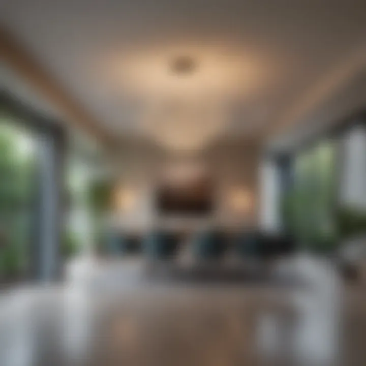 Stylish interior featuring a modern cool light fixture