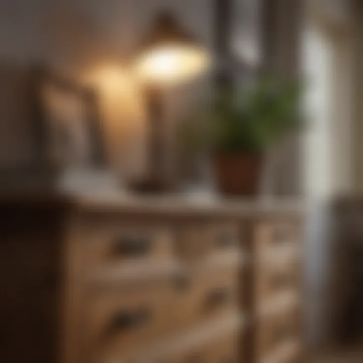 Elegant country dresser with natural finishes