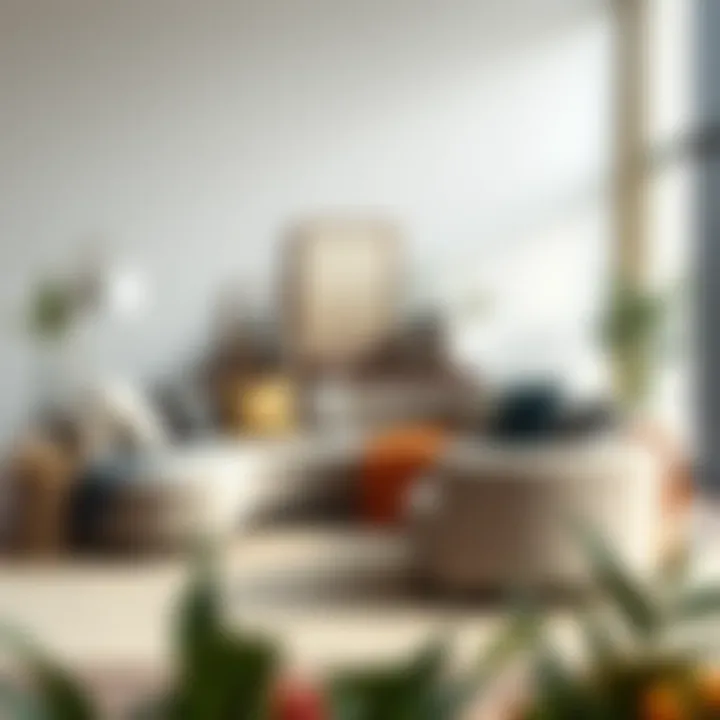 Elegant curved couch in a modern living room setting