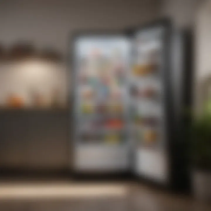 Energy-efficient refrigerator showcasing features