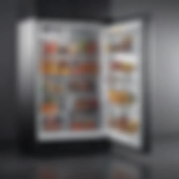 Interior layout of a spacious refrigerator