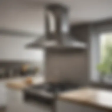 Sleek Design of a Kitchen Grease Hood Modern kitchen grease hood installation showcasing sleek design