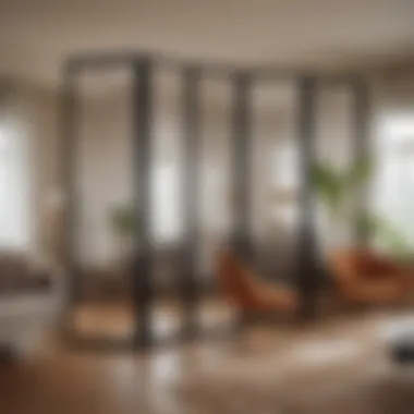 Elegant Folding Screen in Modern Living Room Elegant folding screen in a modern living room setting