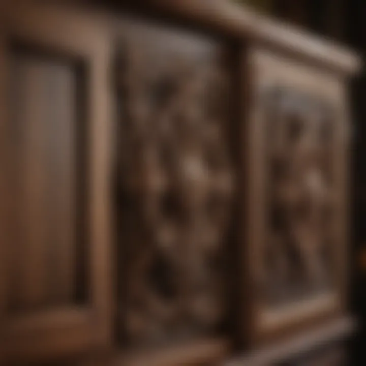 Close-up of cabinet details highlighting craftsmanship