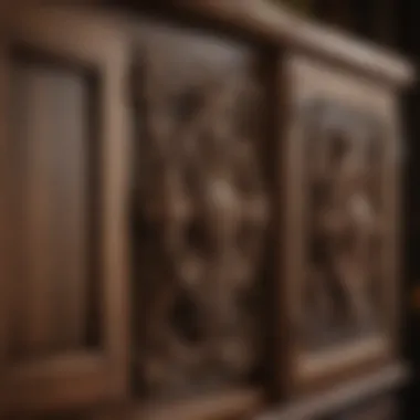 Intricate Cabinet Craftsmanship Close-up of cabinet details highlighting craftsmanship