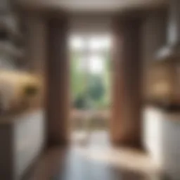 Elegant full kitchen curtains enhancing a modern kitchen