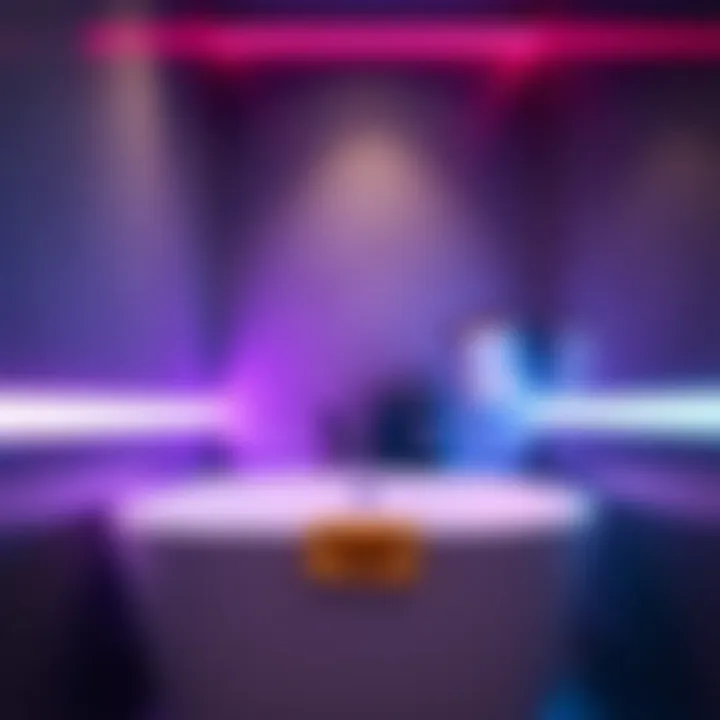 Colorful LED strip lights accentuating a bathtub area