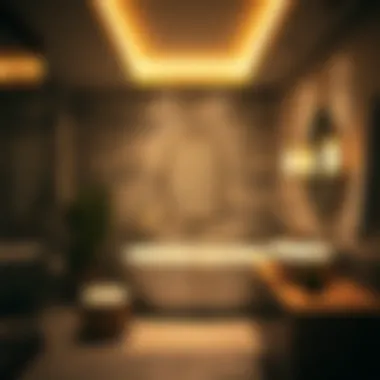 A cozy bathroom ambiance created by warm recessed lighting