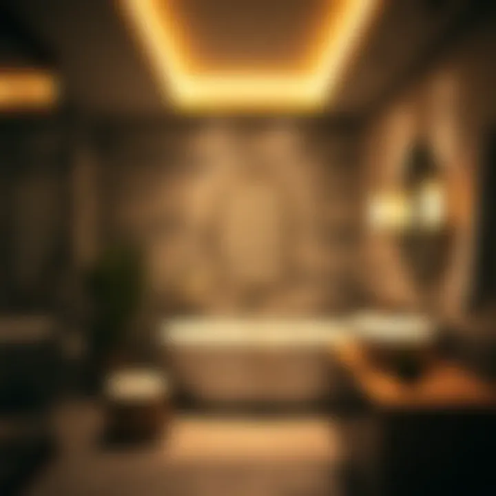 A cozy bathroom ambiance created by warm recessed lighting