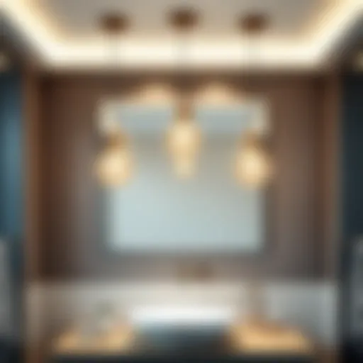 Elegant pendant lights hanging over a modern bathroom sink