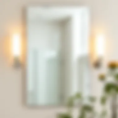 Wall sconces illuminating a luxurious bathroom mirror