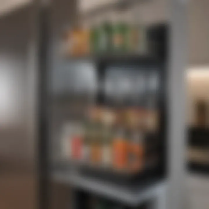 Installation of a fridge drinks rack in a contemporary kitchen