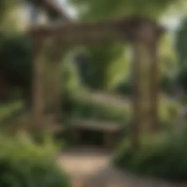 Rustic trellis integrated into a cottage garden