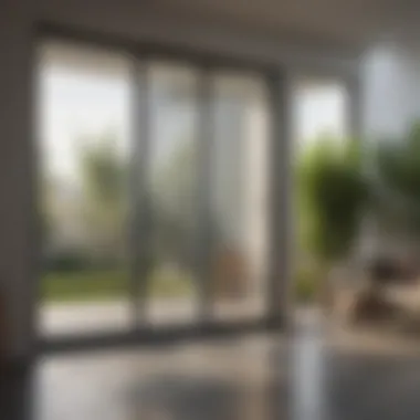 Glass door showcasing energy-efficient technology