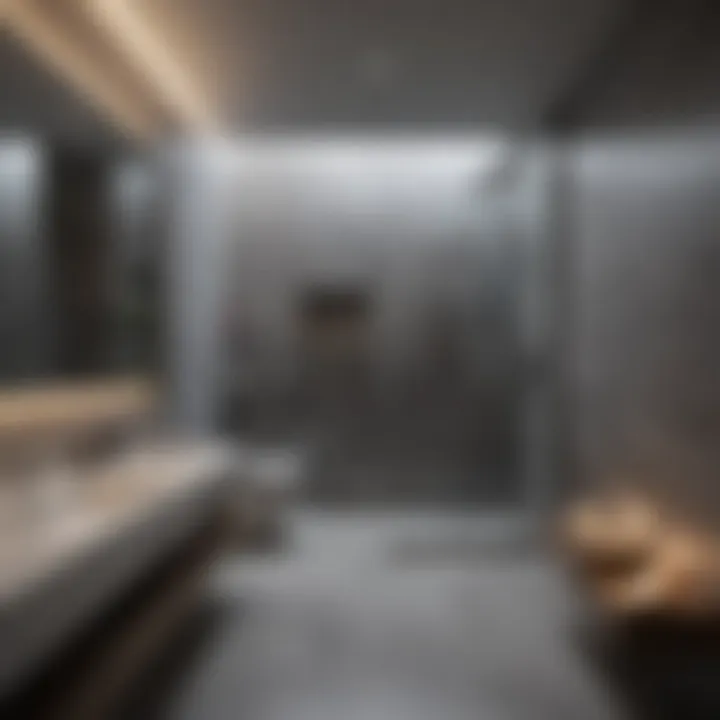 Contemporary bathroom design with gray accents