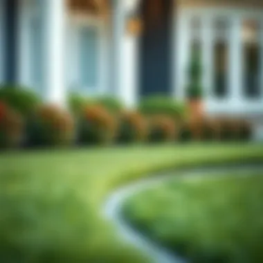 Maintained Half Moon Lawn Edging Beautifully maintained half moon lawn edging with plants