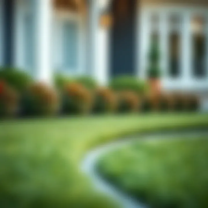 Maintained Half Moon Lawn Edging Beautifully maintained half moon lawn edging with plants