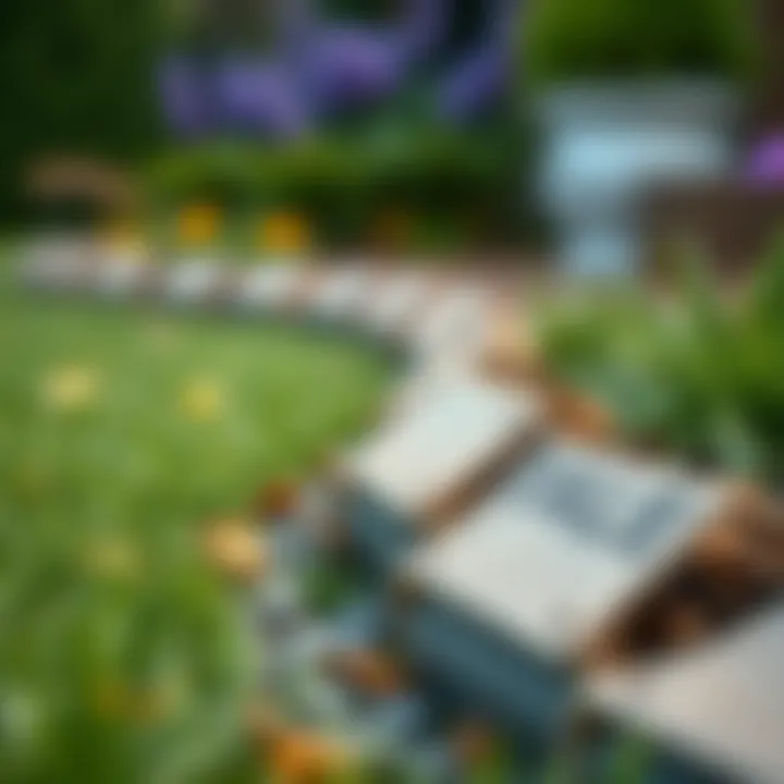 Materials for Half Moon Lawn Edging Close-up of materials used for half moon lawn edging