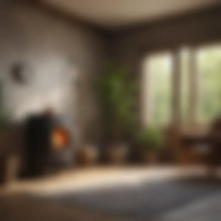 A cozy home environment showcasing sustainable heating methods