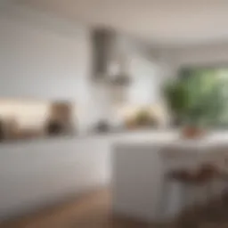 Elegant white cabinetry illuminating a modern kitchen
