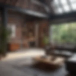 Stylish loft interior with modern furniture