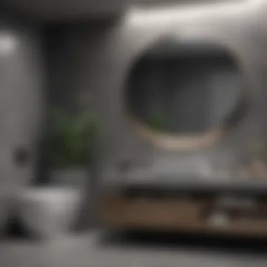 Chic Modern Bathroom in Grey Chic modern bathroom in grey with stylish decor