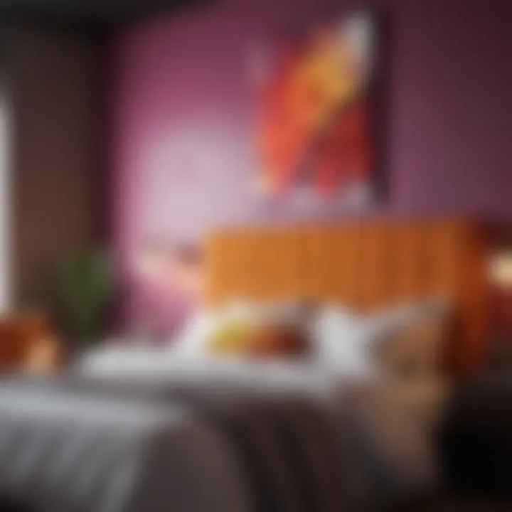Vibrant color palette in contemporary bedroom decor