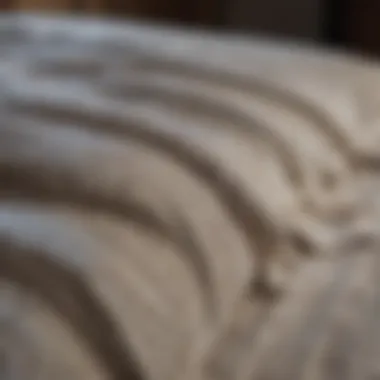 Close-up of textured fabric used in farmhouse bedspreads
