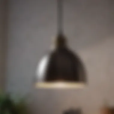 Close-up of a pendant light with innovative lighting technology