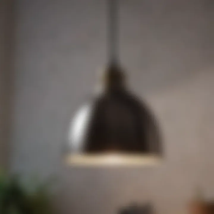 Close-up of a pendant light with innovative lighting technology