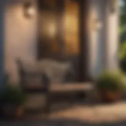 Elegant outdoor bench by the front door
