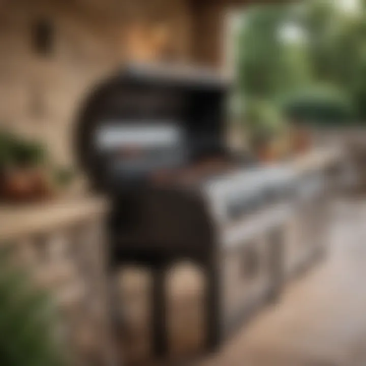 A well-maintained outdoor grill showcasing its design features