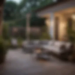 Elegant outdoor patio seating arrangement