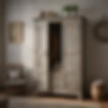 Rustic Farmhouse Painted Armoire Rustic farmhouse style armoire featuring distressed paint and natural wood accents