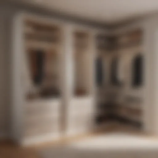 A modern entry closet showcasing innovative storage solutions.